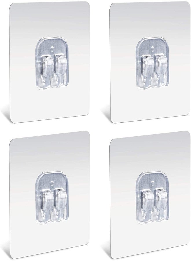 Styxon خطافات لاصقة قوية للأرفف البلاستيكية من ستيكسون (فضية، 7 × 7 سم) - عبوة من 4 قطع - Image 1